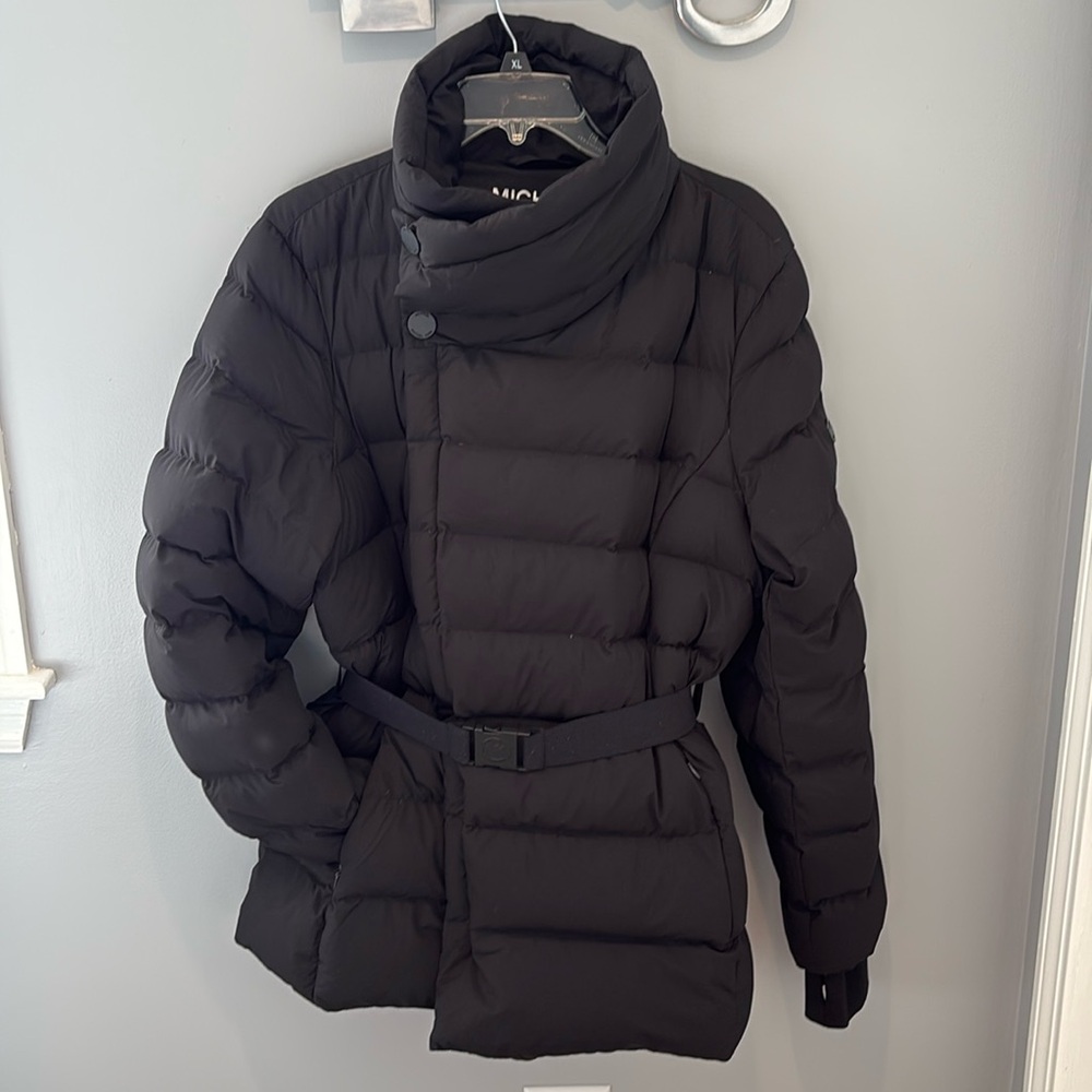 Michael Kors Asymmetrical Belted Down Jacket ￼